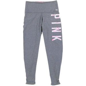 Victorias Secret PINK Yoga Pants M Gray High Waisted Y2K Lace-Up Ankles Leggings